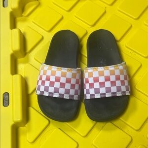 VANS Checkered Slide Sandals - Black and Multicolor